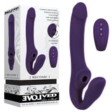 Evolved 2 BECOME 1 - Purple 23.5 cm USB Rechargeable Strapless Strap - On with Remote - STRAP - ONS