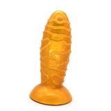 FAAK Dome Anal Plug - Gold Silicone Butt Plug - 17.5 x 5.9cm - Adult Toys