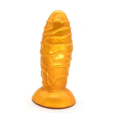FAAK Dome Anal Plug - Gold Silicone Butt Plug - 17.5 x 5.9cm - Adult Toys