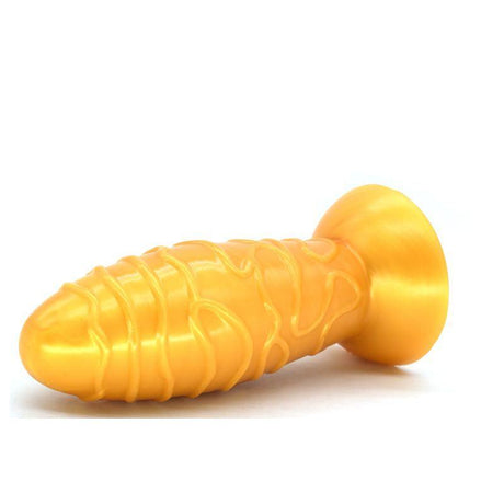 FAAK Dome Anal Plug - Gold Silicone Butt Plug - 17.5 x 5.9cm - Adult Toys