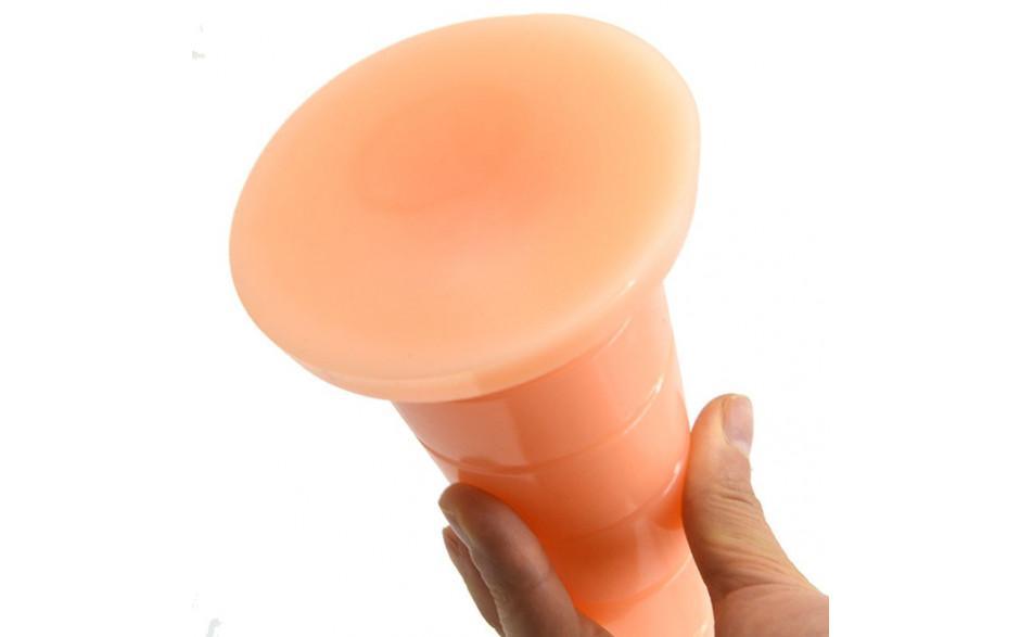 FAAK Hat Anal Plug - Flesh Colored PVC Soft Anal Toy - 18.5 x 5.5cm - Adult Toys