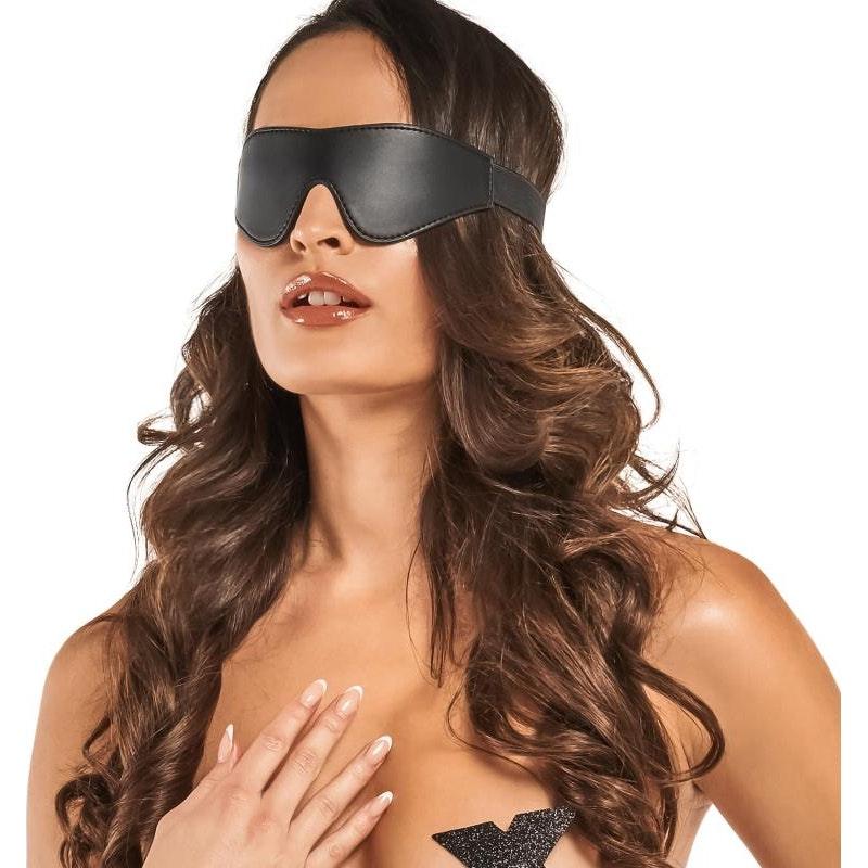 Faux Leather Blindfold Black - Naughty by Nature Adult Store