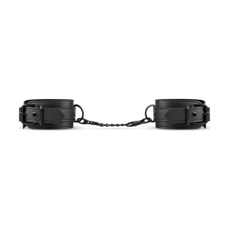 Faux Leather Handcuffs Black - Adult Toys