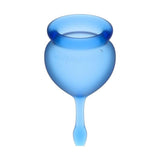 Feel Good Menstrual Cup Light Blue 2pcs - Naughty by Nature Adult Store