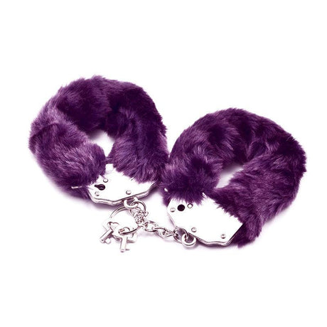 Fetish Pleasure Fluffy Hand Cuffs Purple - Adult Toys