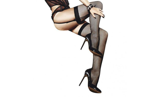 Fishnet Thigh High w Back Seam - Lingerie