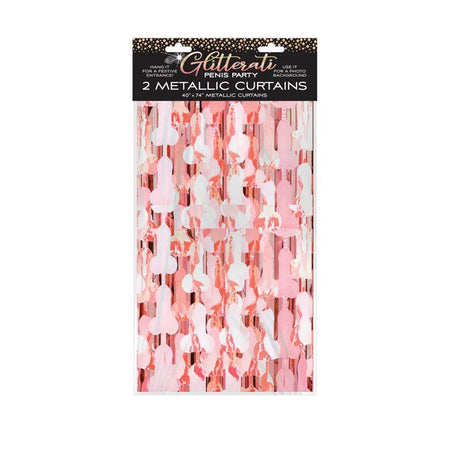 Glitterati - Penis Foil Curtains - Party Novelty - 2 Pack - Novelties