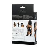 Glossy Katherin Wetlook Lace Up Bodysuit – Black Glossy Lingerie - Lingerie