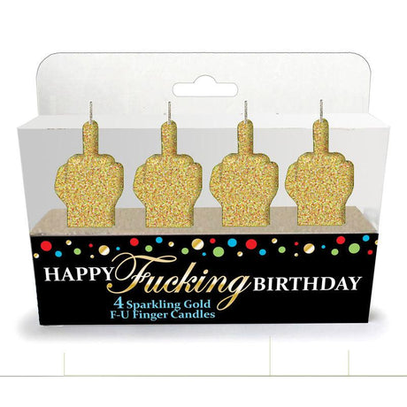 Happy Fucking Birthday FU Candle Set - Novelty Party Candles - Set of 4 - Novelties