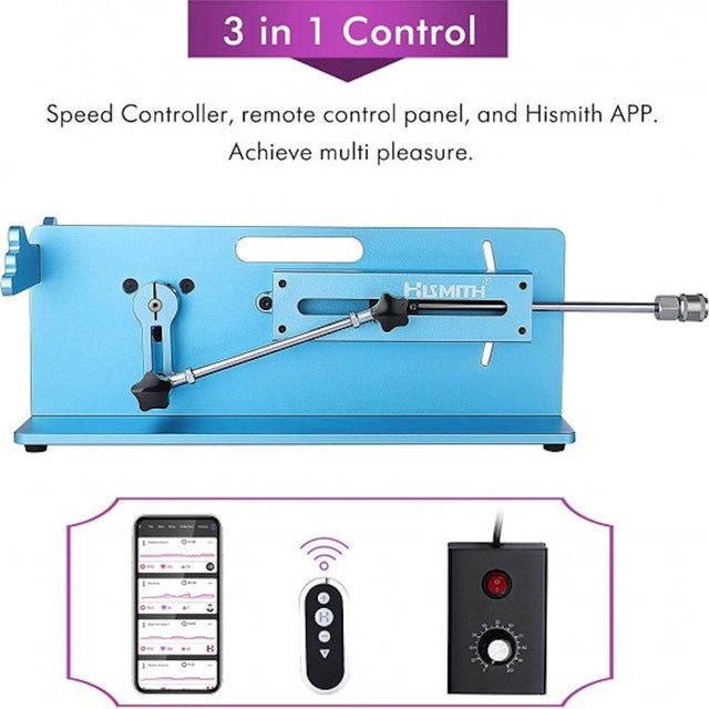 HiSmith Tabletop 2.0 Pro Blue APP, Remote, Wire 3 In 1 Control Premium Sex Machine - MACHINES - PREMIUM