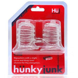 Hunkyjunk Elong Wide Base Nipsucker - Clear FlexTPR Nipple Suckers - Adult Toys