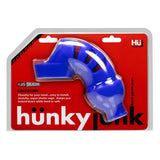 Hunkyjunk LOCKDOWN Silicone Male Chastity Cage – Cobalt Blue - Adult Toys