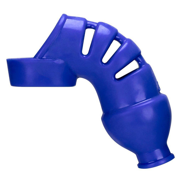 Hunkyjunk LOCKDOWN Silicone Male Chastity Cage – Cobalt Blue - Adult Toys