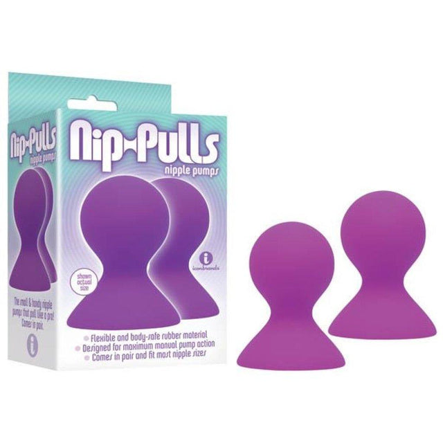 Icon Brands Nip - Pulls Purple Nipple Suckers - Soft Silicone Set of 2 - PUMPS