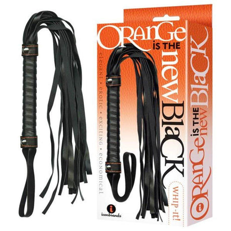 Icon Brands Orange Is The New Black Whip - it! Black Leather Flogger - BONDAGE - TOYS