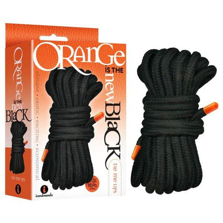 Icon Brands Tie Me Ups Black Bondage Rope – 5m Soft Cotton Restraint - BONDAGE - TOYS