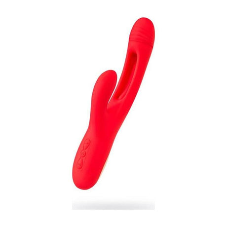 JOS Patti Moving Tongue Rabbit Vibrator Red - Adult Toys