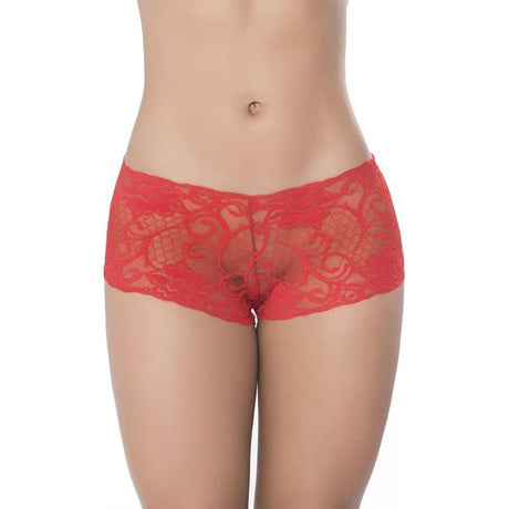Lace Boyshort Red - Lingerie