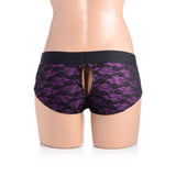 Lace Envy Panty Harness Purple L/XL - Adult Toys