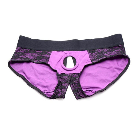 Lace Envy Panty Harness Purple L/XL - Naughty by Nature Adult Store