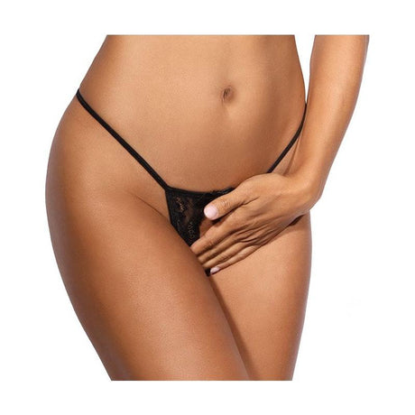 Lace Open Front G - String Black - Lingerie