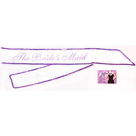 Little Genie Bridesmaid Sash – White 6ft Adjustable Hens Party Sash - Novelties