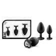 Luxe Bling Plugs Training Kit Black With Clear Gems - Adult Toys