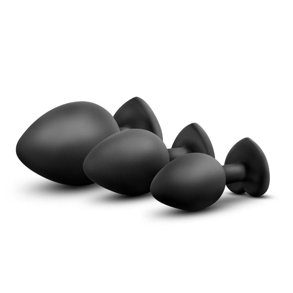 Luxe Bling Plugs Training Kit Black With Clear Gems - Naughty by Nature Adult Store