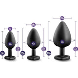 Luxe Bling Plugs Training Kit Black With Rainbow Gems - Adult Toys