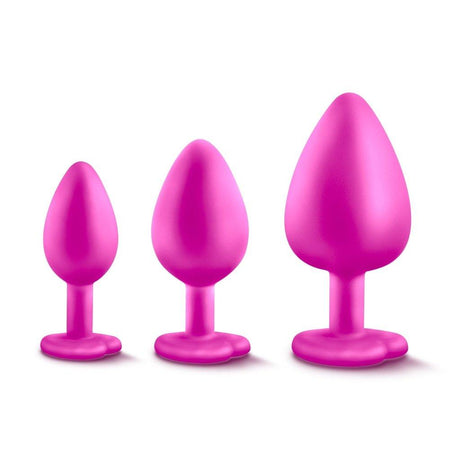 Luxe Bling Plugs Training Kit Pink With White Gems - Naughty by Nature Adult Store