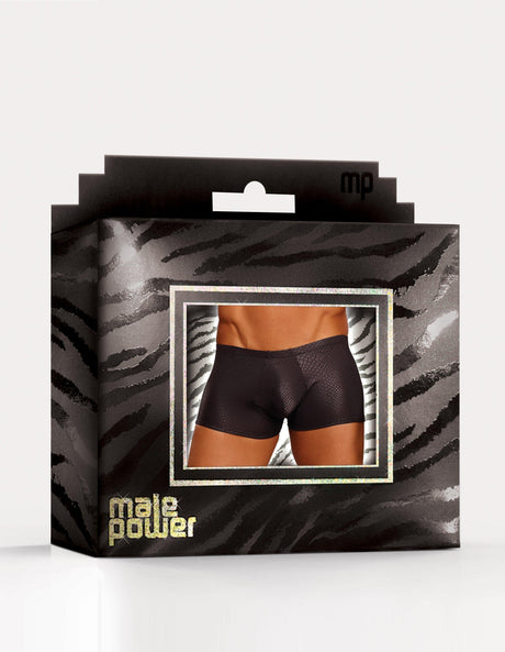 Male Power Micro G - String – Black Snakeskin Nylon Spandex Underwear - Lingerie