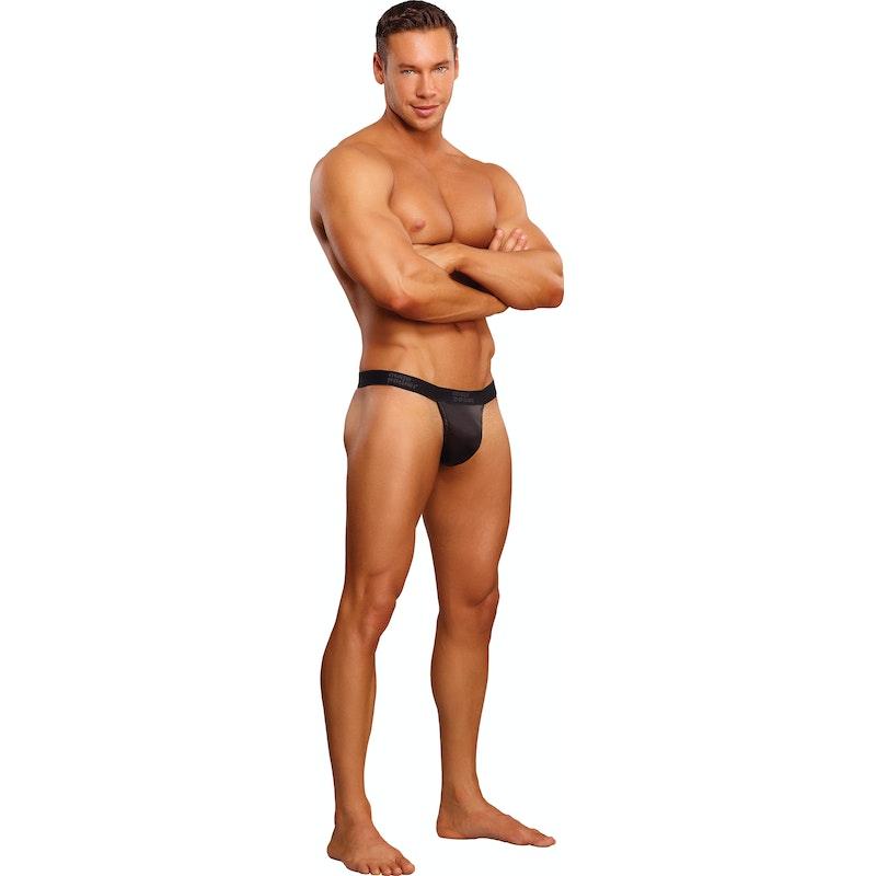 Male Power Micro G - String – Black Snakeskin Nylon Spandex Underwear - Lingerie