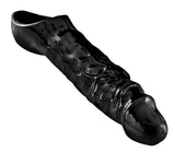 Master Series Mamba Cock Sheath – TPR Penis Extender Sleeve in Black - Adult Toys