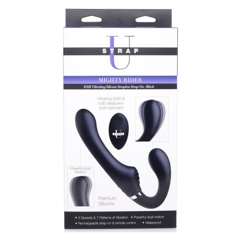 Mighty Rider 10X Strapless Strap - On Black w Remote - Adult Toys