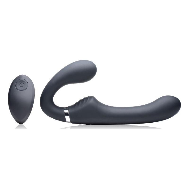 Mighty Rider 10X Strapless Strap - On Black w Remote - Adult Toys