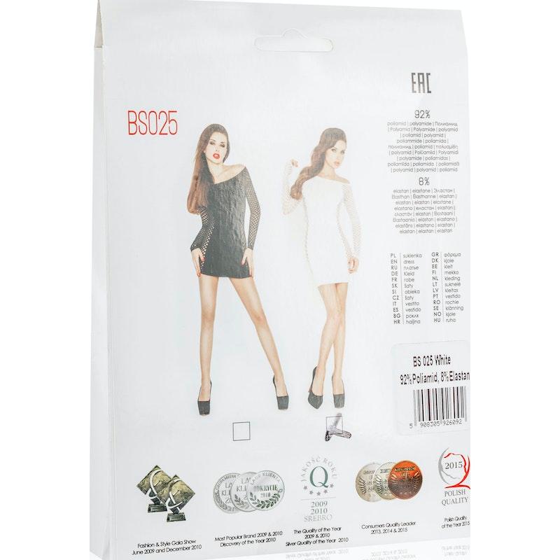 Mini Dress BLK With Mesh Sleeves and Sides - Lingerie