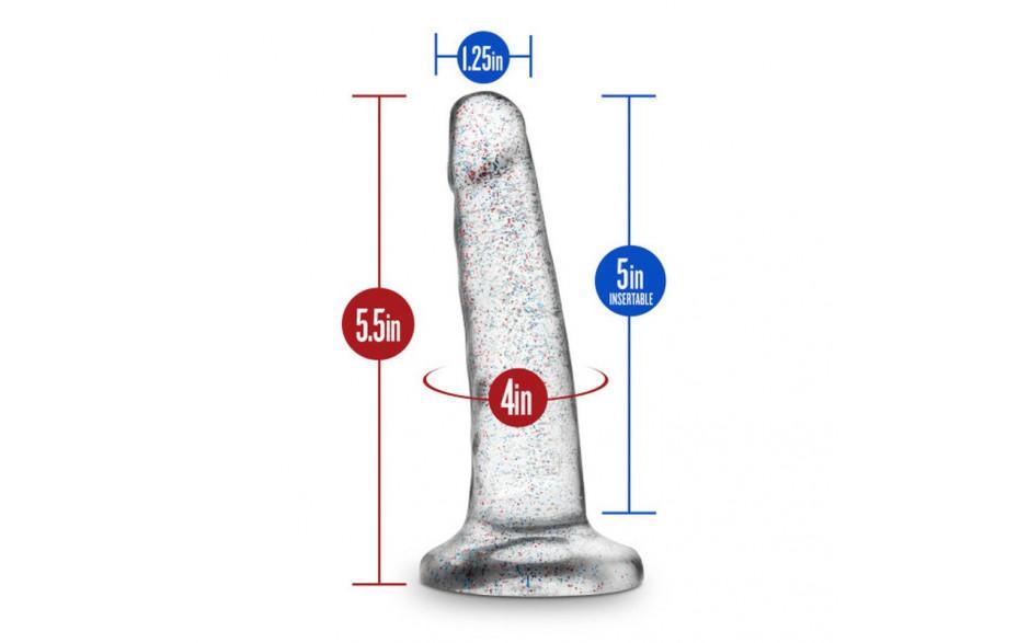 Naturally Yours Glitter Dong Clear 5.5in - Naughty by Nature Adult Store