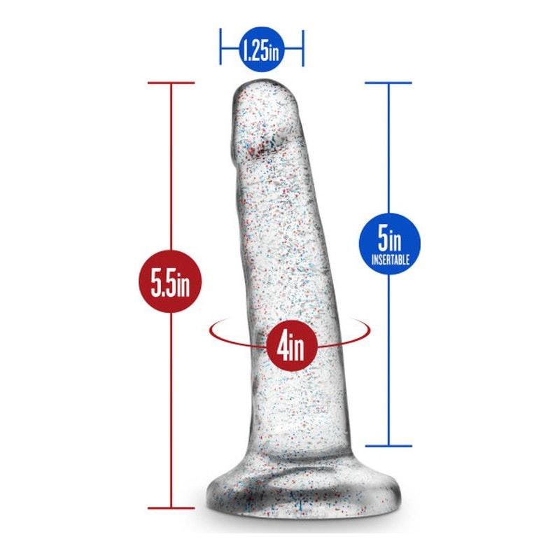 Naturally Yours Glitter Dong Clear 5.5in - Naughty by Nature Adult Store