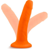 Neo Dual Density Cock 6in Neon Orange - Adult Toys