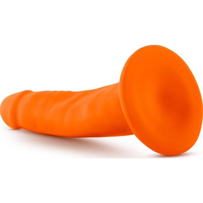 Neo Dual Density Cock 6in Neon Orange - Adult Toys
