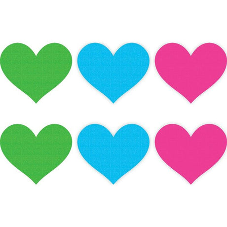 Neon Heart Pasties 3 Pk Green/Blue/Pink - Lingerie