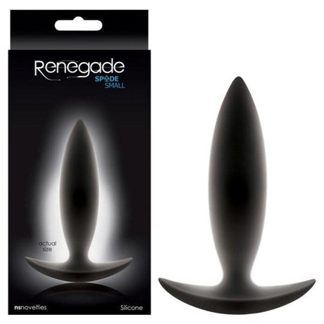 NS Novelties Renegade Spades Black Silicone Small Butt Plug – 10cm - Anal Toys