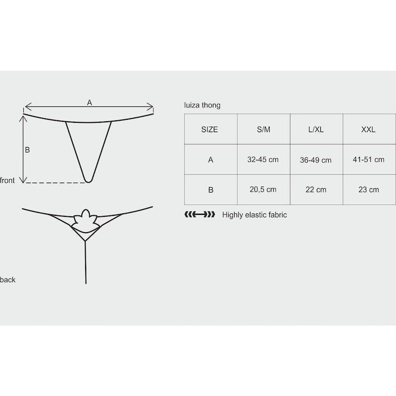 Obsessive Luiza Black Thong – Elegant Floral Embroidery Panties - Lingerie