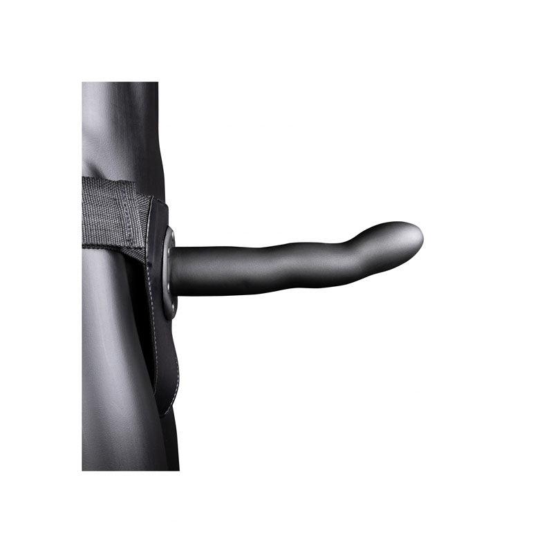 OUCH! Curved Hollow Strap-on - 8in/20cm - Gunmetal Grey 20 cm Hollow Strap-On - Naughty by Nature Adult Store