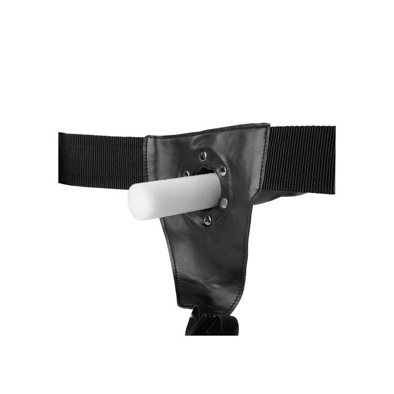 OUCH! Curved Hollow Strap-on - 8in/20cm - Gunmetal Grey 20 cm Hollow Strap-On - Naughty by Nature Adult Store