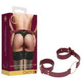 OUCH! Halo - Handcuff With Connector - Burgundy Restraint - BONDAGE - TOYS