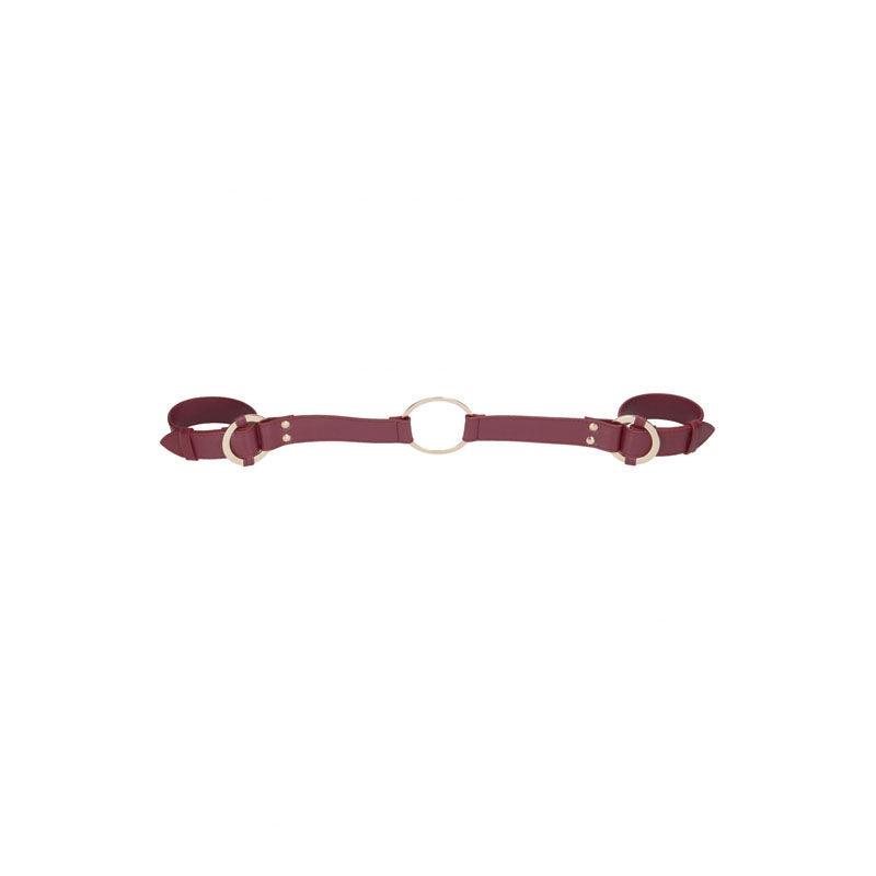 OUCH! Halo - Handcuff With Connector - Burgundy Restraint - BONDAGE - TOYS