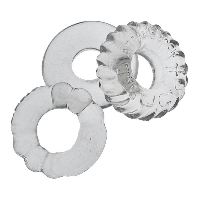 OxBalls Bonemaker 3 - Piece Cockring Set | Clear Flexible TPR Rings - Adult Toys
