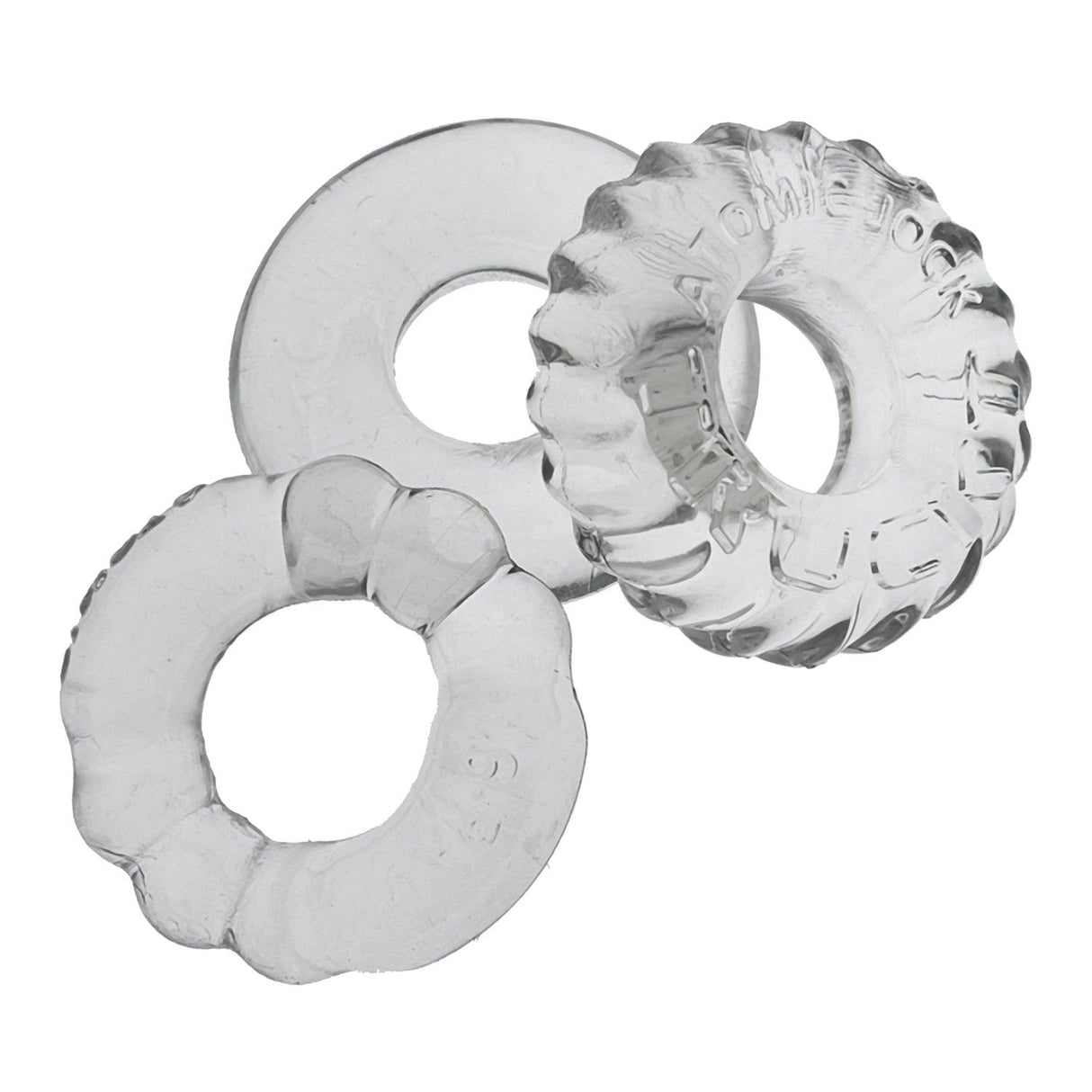 OxBalls Bonemaker 3 - Piece Cockring Set | Clear Flexible TPR Rings - Adult Toys