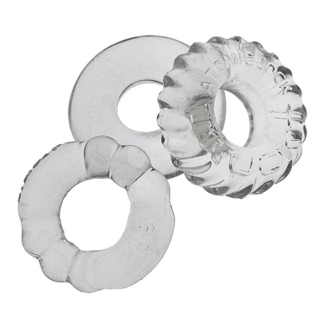 OxBalls Bonemaker 3 - Piece Cockring Set | Clear Flexible TPR Rings - Adult Toys